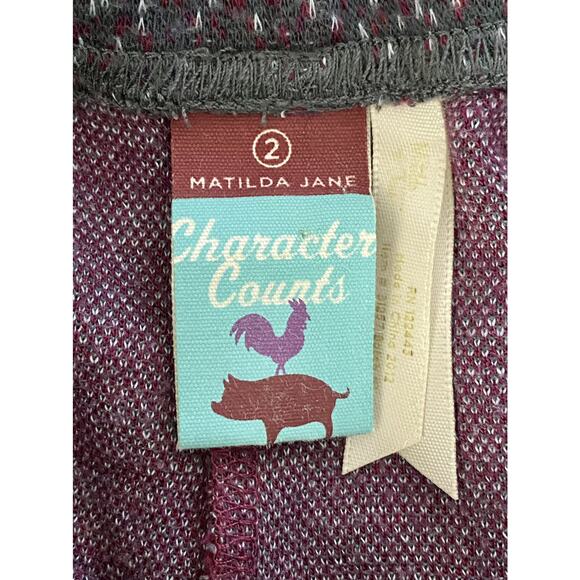 Matilda Jane Heart Soul Pride Kaleidoscope Big Ruffles Knit Pants Gray Red Capri - Picture 5 of 11